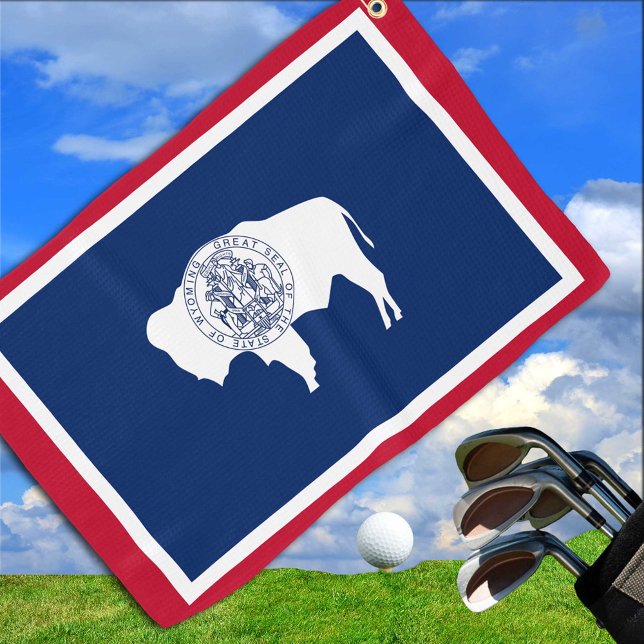 Wyoming Flag & Wyoming State USA golf /sport fans Towel (Creator Uploaded)