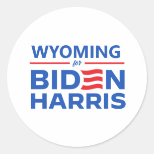 Wyoming for Biden Harris Classic Round Sticker