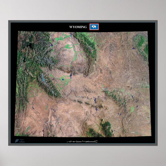 Wyoming from space satellite poster (Front)