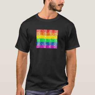 Wyoming Gay State Pride Rainbow Flag Map Gay Lesbi T-Shirt