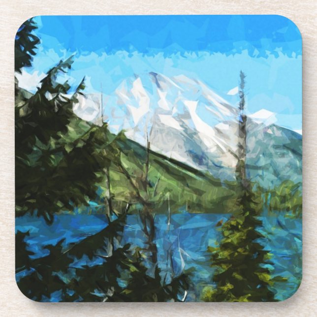 Wyoming Grand Teton Mountains Abstract Coaster (Front)