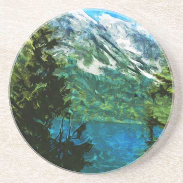 Wyoming Grand Teton Mountains Abstract Coaster (Front)