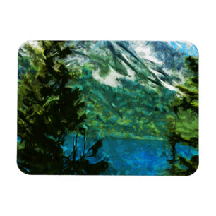 Wyoming Grand Teton Mountains Abstract Magnet