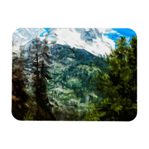 Wyoming Grand Teton Mountains Abstract Magnet