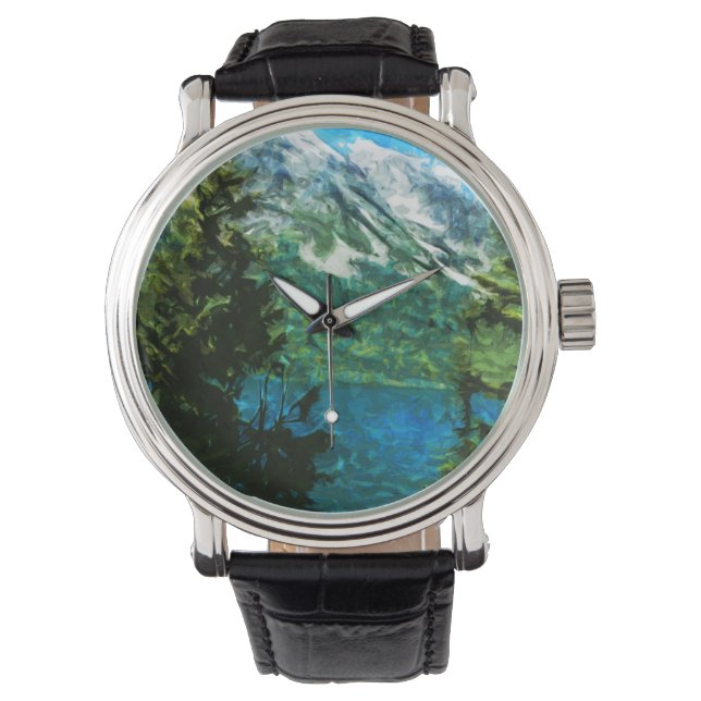 Wyoming Grand Teton Mountains Abstract Watch (Front)