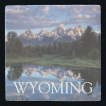 Wyoming, Grand Teton National Park 4 Stone Coaster<br><div class="desc">Wyoming,  Grand Teton National Park,  Rocky Mountains,  The Grand Tetons and clouds reflecting in the Snake River. | Christopher Talbot Frank / DanitaDelimont.com</div>