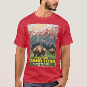 Wyoming Grand Teton National Park Mountain Hiking T-Shirt