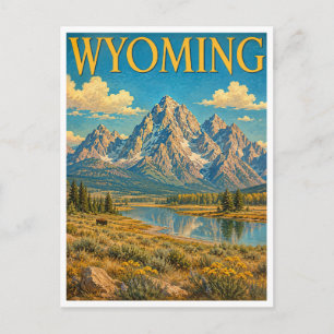Wyoming Grand Tetons GeoSaga Postcard