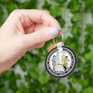 Wyoming great seal key ring