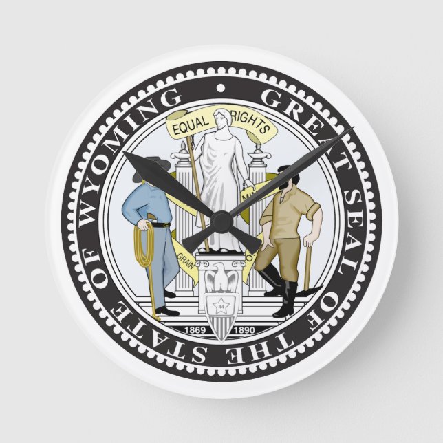 Wyoming great seal round clock (Front)