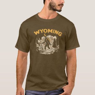 Wyoming Hiking Bigfoot Nighttime Stroll Mountains T-Shirt