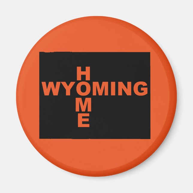 Wyoming Home Away From State Fridge Magnet (Front)