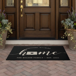 Wyoming Home State Personalised Doormat