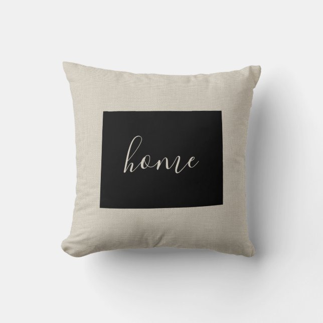 Wyoming Home State Throw Pillow (Front)