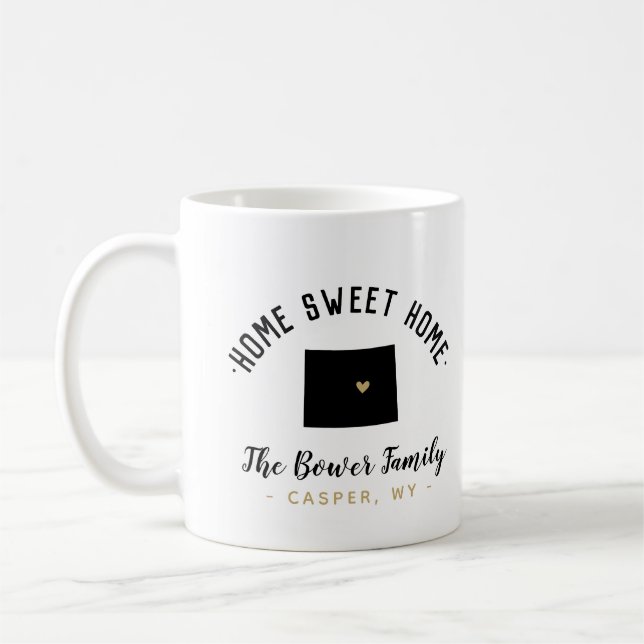 Wyoming Home Sweet Home Family Monogram Mug (Left)