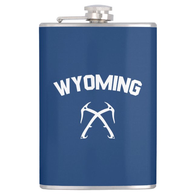 Wyoming Ice Climbing Hip Flask (Front)