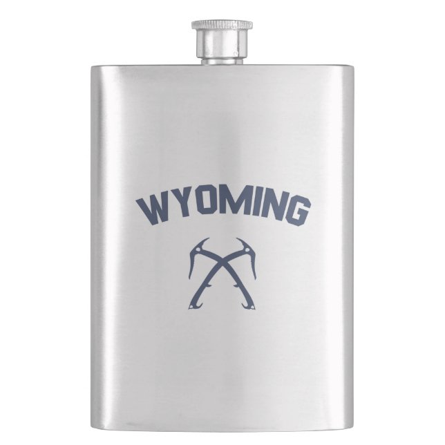 Wyoming Ice Climbing Hip Flask (Front)