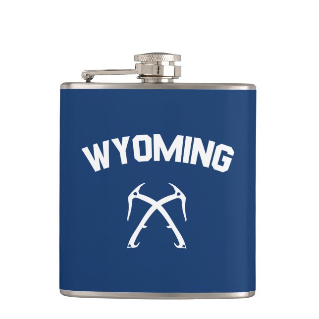 Wyoming Ice Climbing Hip Flask (Front)