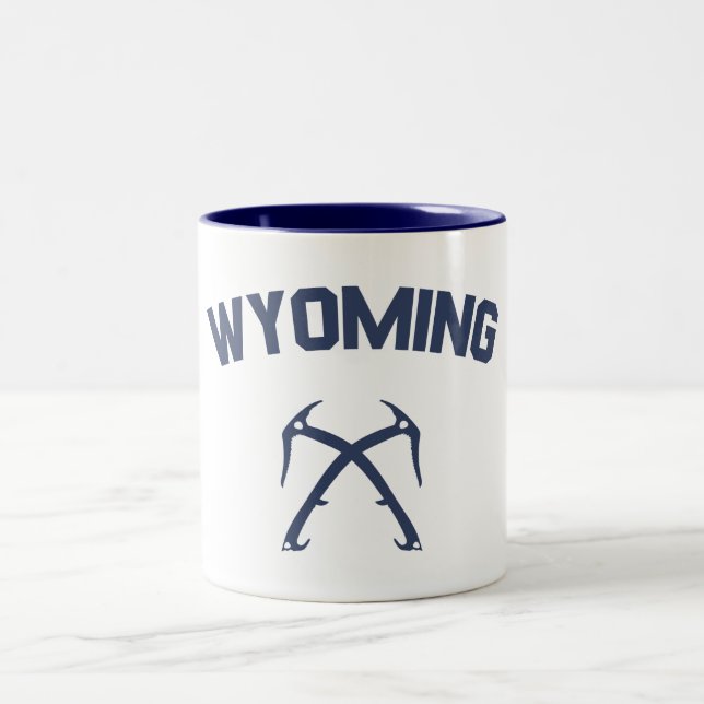 Wyoming Ice Climbing Two-Tone Coffee Mug (Center)
