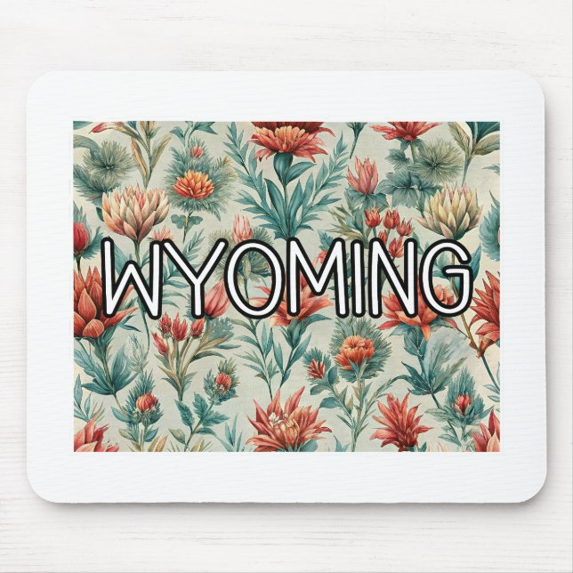 Wyoming Indian Paintbrush Flower Mouse Mat (Front)