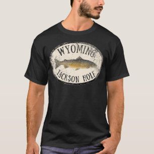 Wyoming Jackson Hole Trout Fish Fly Fishing Vintag T-Shirt