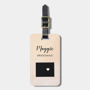 Wyoming Map Luggage Tag, Wedding Party Welcome Luggage Tag