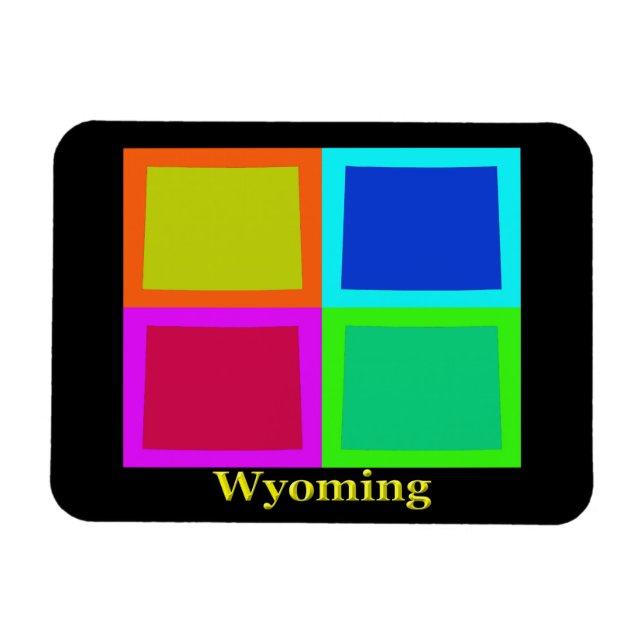 Wyoming Map Silhouette Magnet (Horizontal)