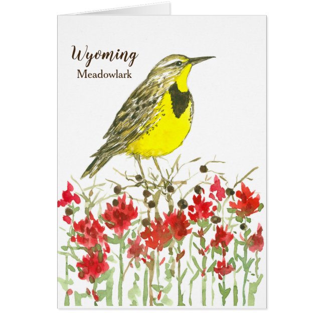 Wyoming Meadowlark Wildflowers State Bird (Front)