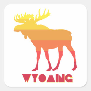 Wyoming Moose Square Sticker