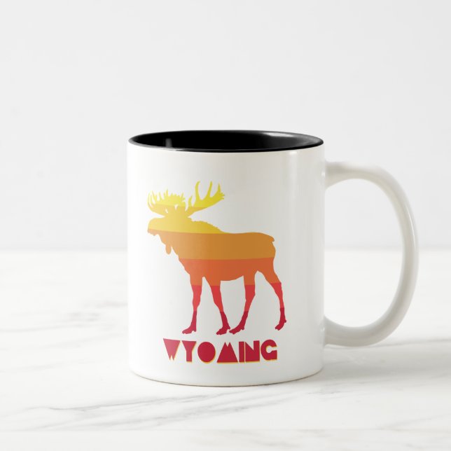 Wyoming Moose Two-Tone Coffee Mug (Right)