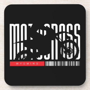 Wyoming Motocross Motorcycle Silhouette Coaster