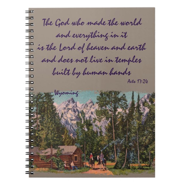 Wyoming Mountains Christian Notebook (Front)