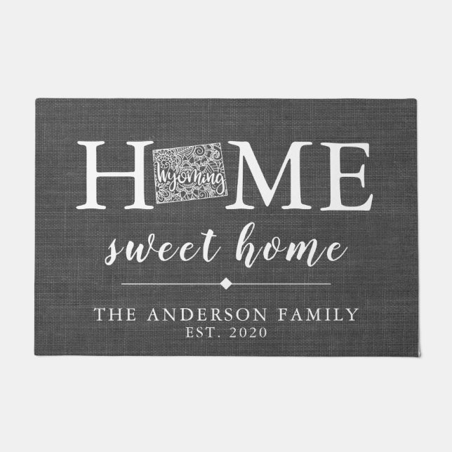 WYOMING Personalised State Doormat (Front)