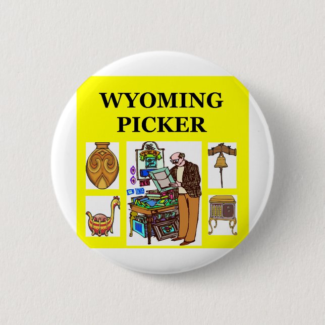 WYOMING picker 6 Cm Round Badge (Front)