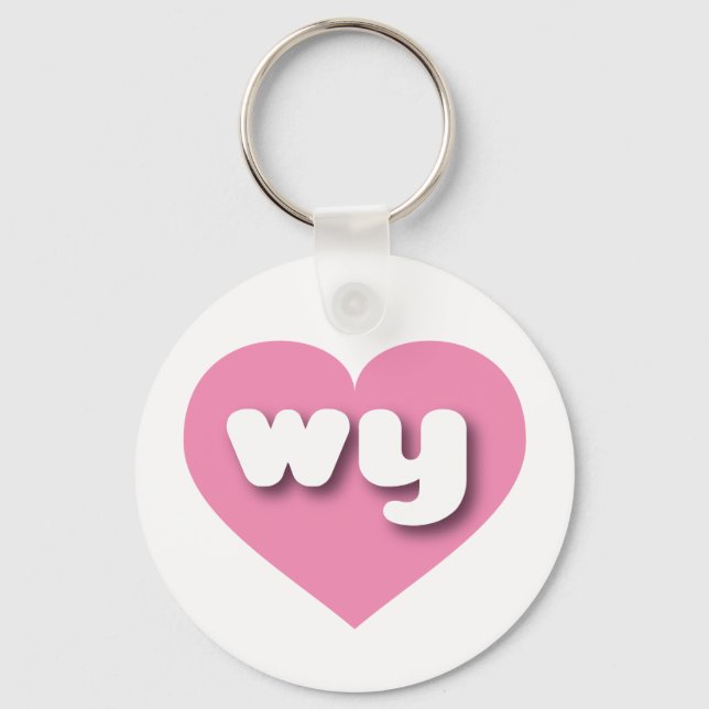 Wyoming pink heart - I love wy Key Ring (Front)