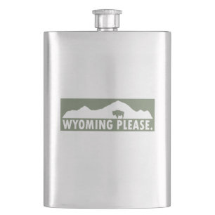 Wyoming Please Hip Flask