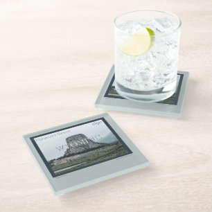 Wyoming Poster Glass Coaster