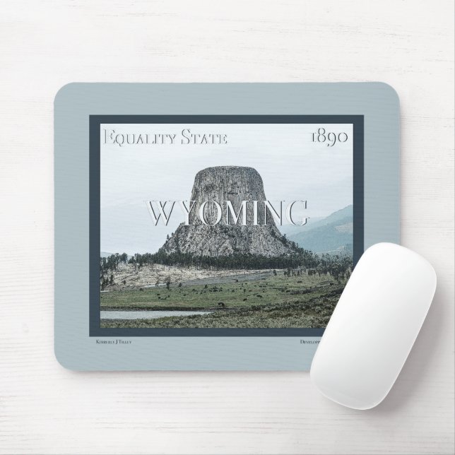 Wyoming Poster Mouse Mat (With Mouse)
