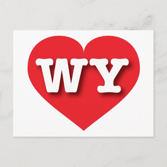 Wyoming Red Heart - I love WY Postcard (Front)