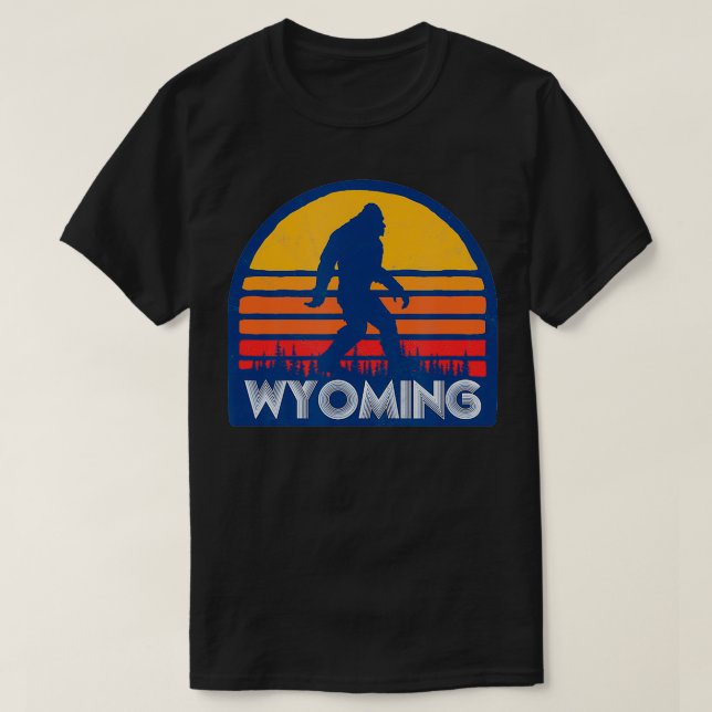 Wyoming Retro Surf Style Eighties Graphic  T-Shirt (Design Front)