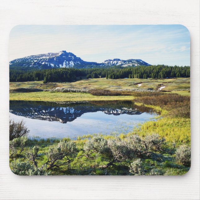 Wyoming, Rocky Mountains, A mountain peak Mouse Mat (Front)