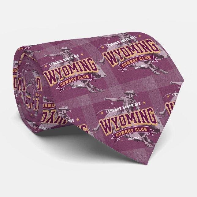 Wyoming Rodeo Cowboy Club Bull Rider Tie (Rolled)