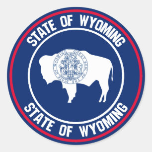 Wyoming Round Emblem Classic Round Sticker