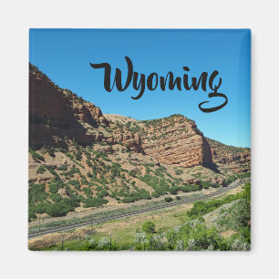 Wyoming Sagebrush Cliffs Tracks Photo Magnet