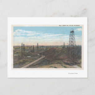 Wyoming Salt Creek Old Fields SceneWyoming Postcard