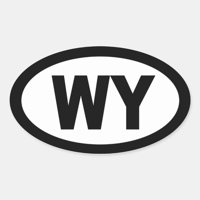 Wyoming - sheet of 4 oval car stickers (Front)