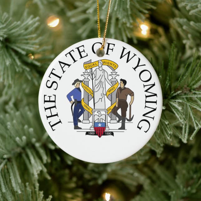 Wyoming sign ceramic tree decoration (Tree)