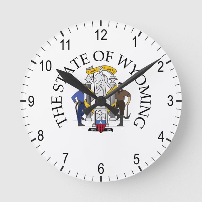 Wyoming sign round clock (Front)