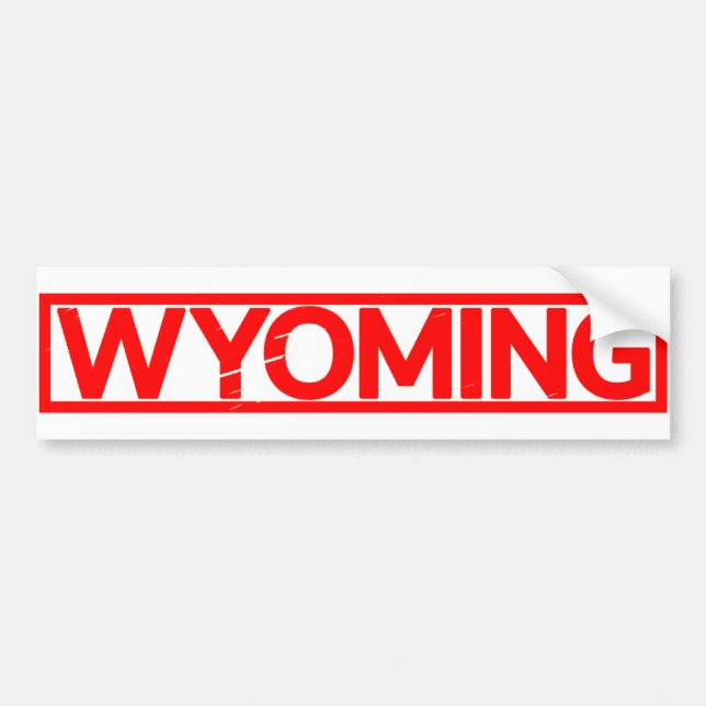 Wyoming Stamp Bumper Sticker (Front)