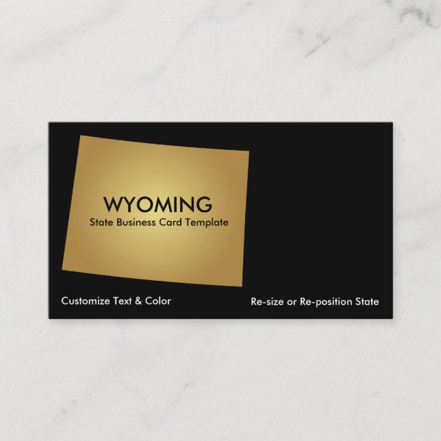 Wyoming State Business Card Metallic Gold (Front)